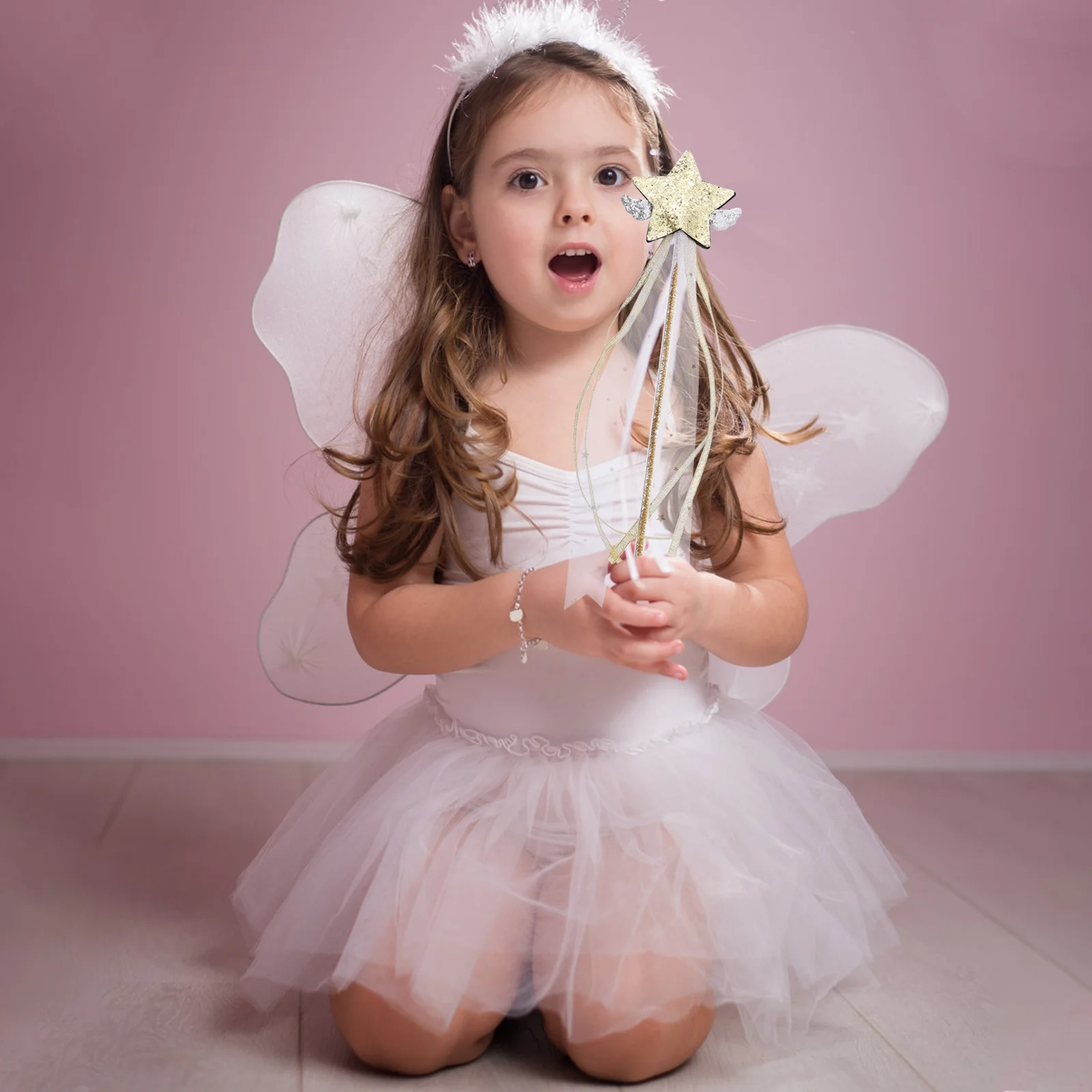 2 قطعة شكل نجمة شبكة الجنية الصولجانات مشرق اللون التصميم الإبداعي حفلة لصالح تأثيري الدعائم أداء الجنية العصي #1