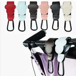 1/2pcs New PU Leather Baby Bag Stroller Hook Rotatable Cart Organizer Pram Hook Pram Degree Stroller Accessories