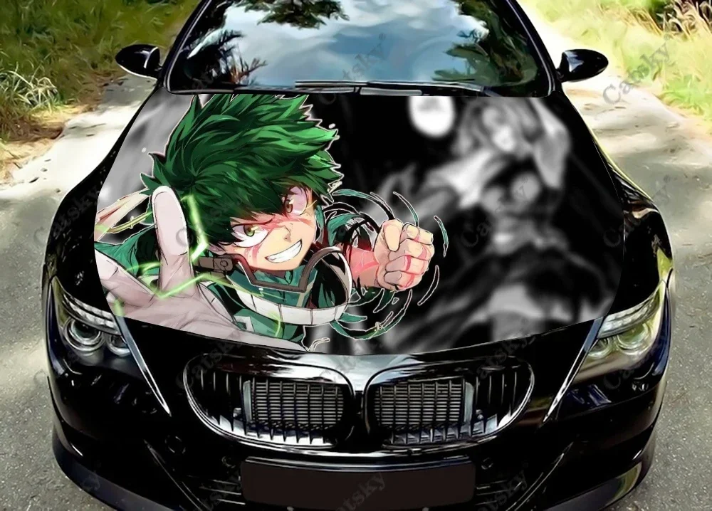 Anime My Hero Academia Car Hood Decal Vinyl Sticker Graphic Wrap Decal Graphic Hood Decal for Most Vehicles Custom Graphics