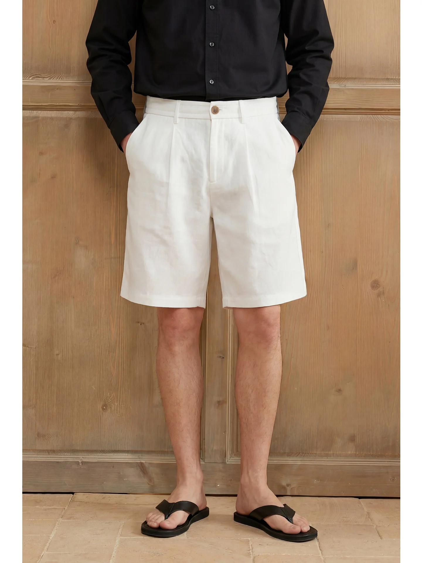 Cooling  Linen Casual Men's Short Pants Five-Quarter Length Summer Fashionable Cleanfit Shorts Urban Commute Daily Wear