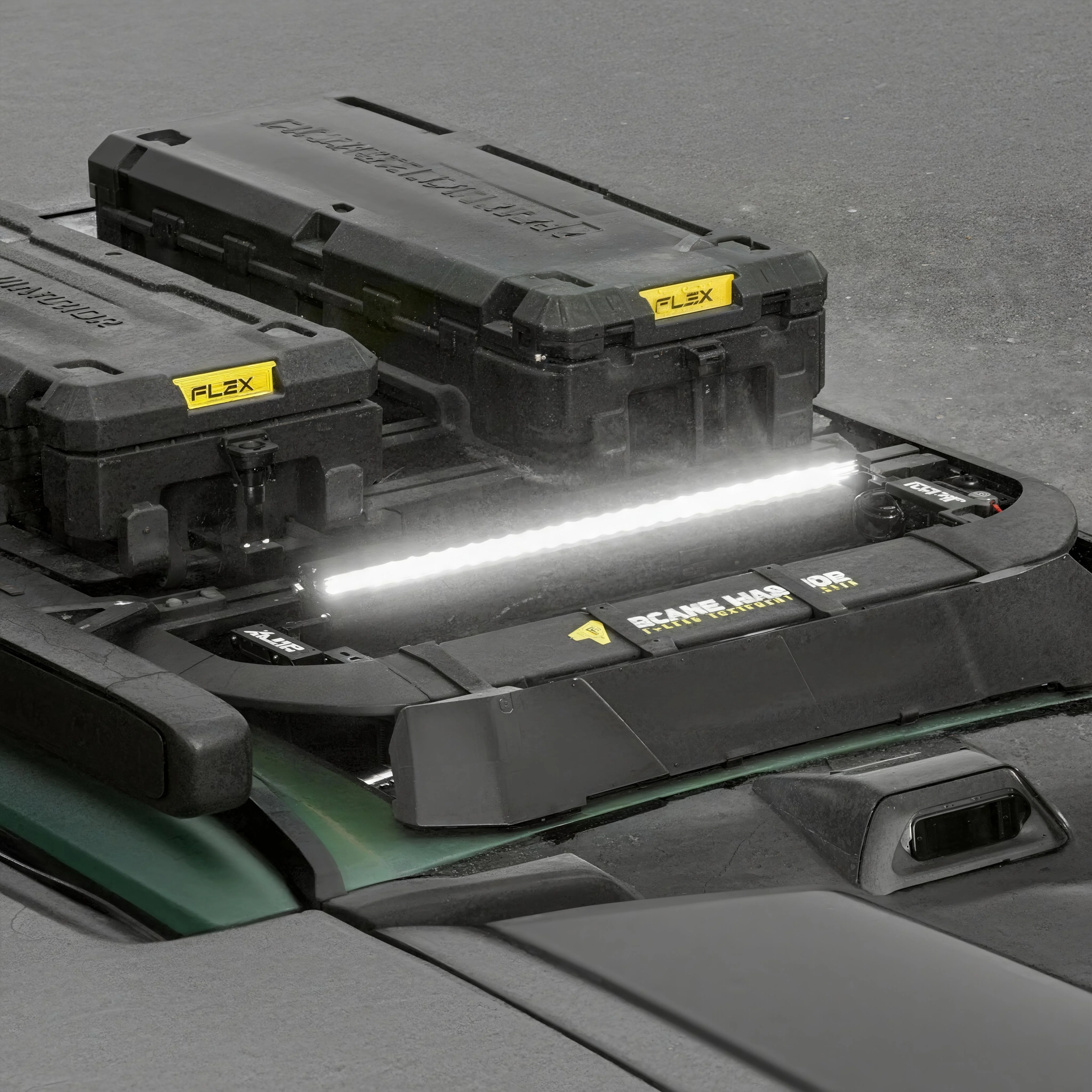 

Byd Formula Leopard 8, автоматическое наружное освещение, светильник на крыше из лунного камня, 30 дюймов, откидной кронштейн для внедорожных прожекторов и стробоскопической вспышки