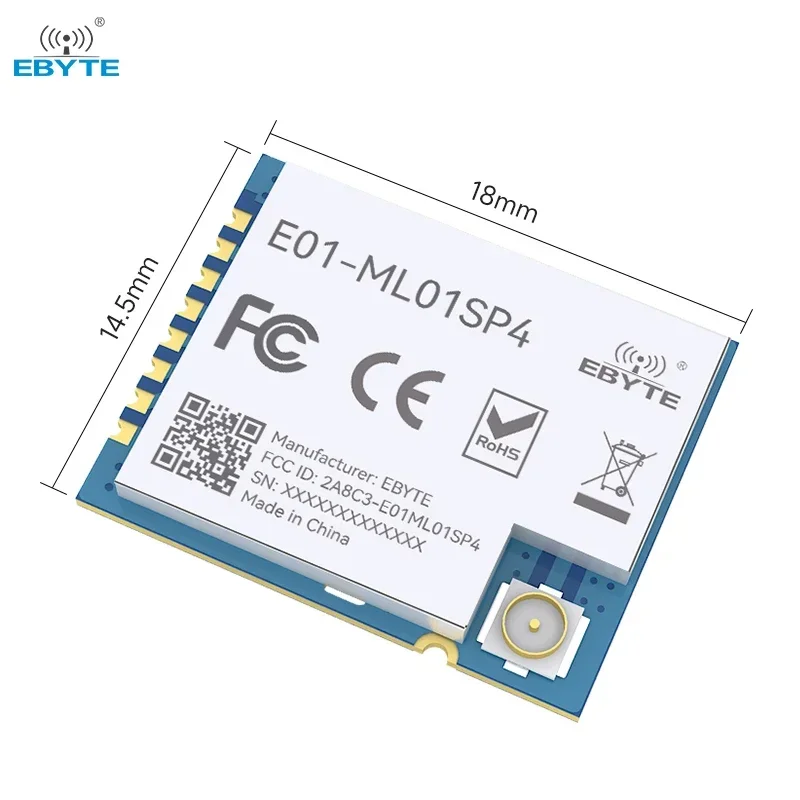 nRF24L01 2.4GHz PA LNA IOT Electronic Components 20dBm SPI Interface Small-size SMD Wireless Transceiver Module E01-ML01SP4