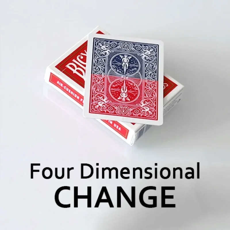 Four Dimensional Change Gimmick Color Changing Poker Card Magic Props Close Up Props Gimmick Magia Toys Joke Magie Beginner