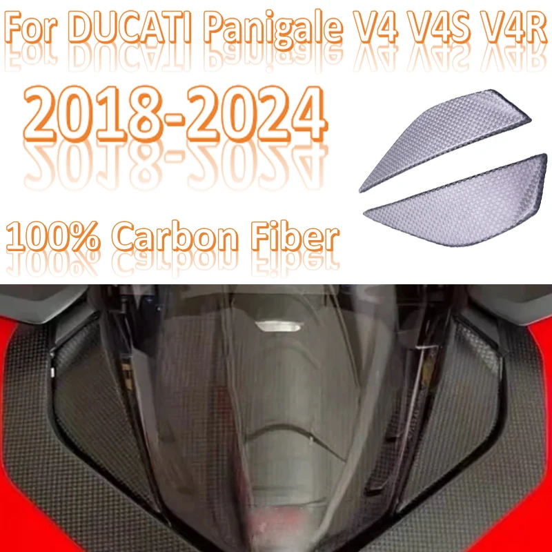 New Carbon Fiber Rear Mirror Cover Front Fairing Modified Parts Decorate Cap For DUCATI Panigale V4 V4S V4R 2018-2023 2024