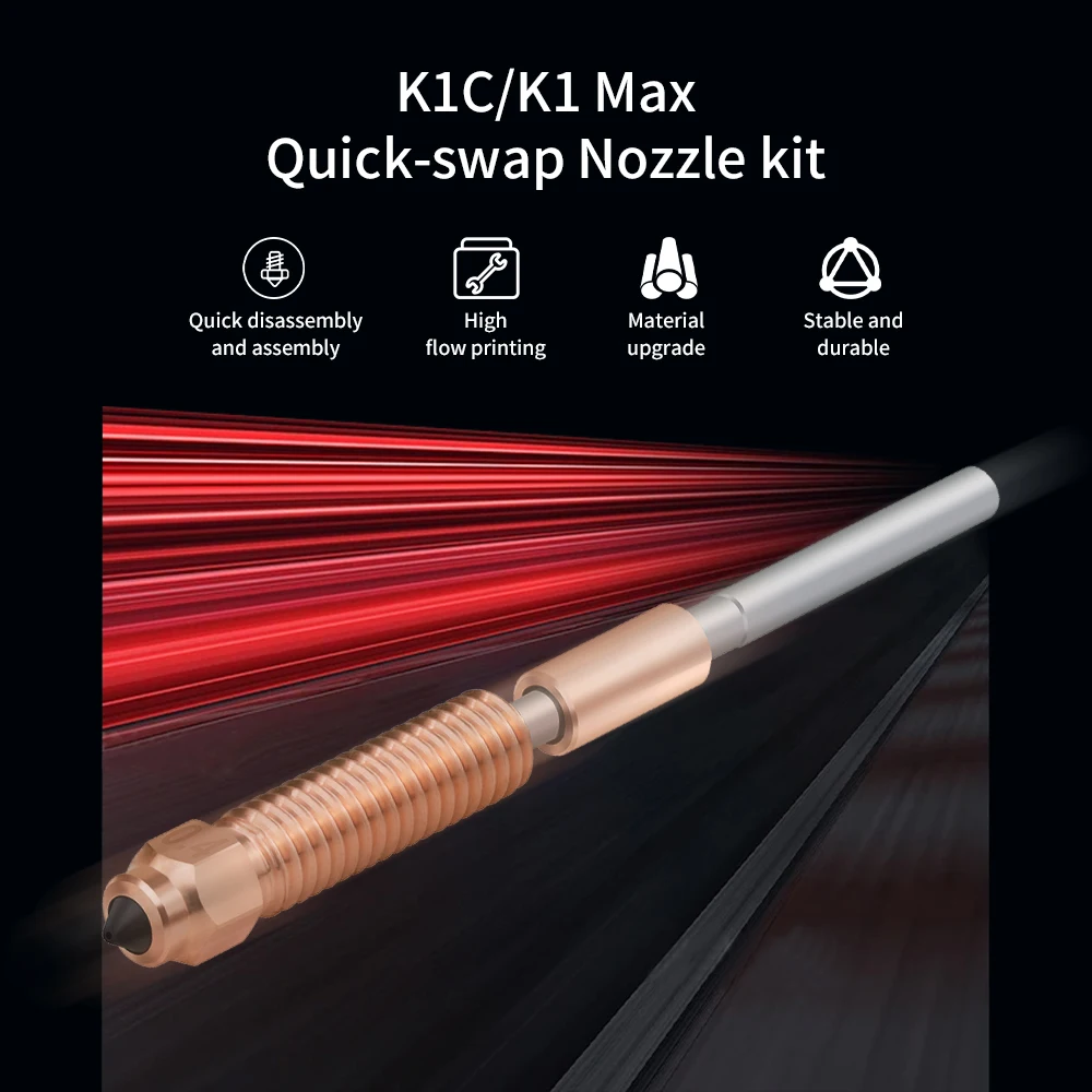 0,4/0,6/0,8mm K1C Düse All-in-one Kupfer Titan Düsen High Flow K1C K1 Max Düse für K1 Max/Ender 3 V3 Plus/Ender 3 V3 – Detail 4