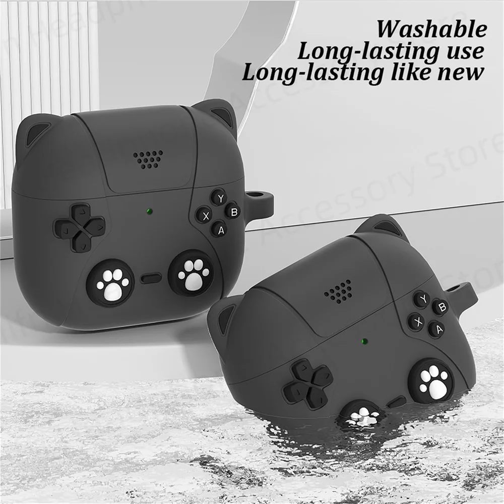 ใหม่น่ารักสําหรับ AirPods 4 พร้อมการตัดเสียงรบกวนแบบแอคทีฟพร้อมแหวน 3D การ์ตูนซิลิโคนอ่อนนุ่มไร้สายชาร์จเคสกันกระแทก