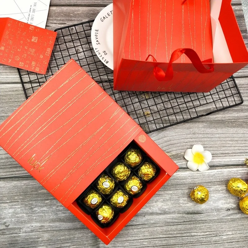 Caja Decorativa Artesanal, Juego de 16 Unidades, para Regalos de Navidad y Año Nuevo, Caja Ferrero para Dulces, Embalaje para Repostería DIY