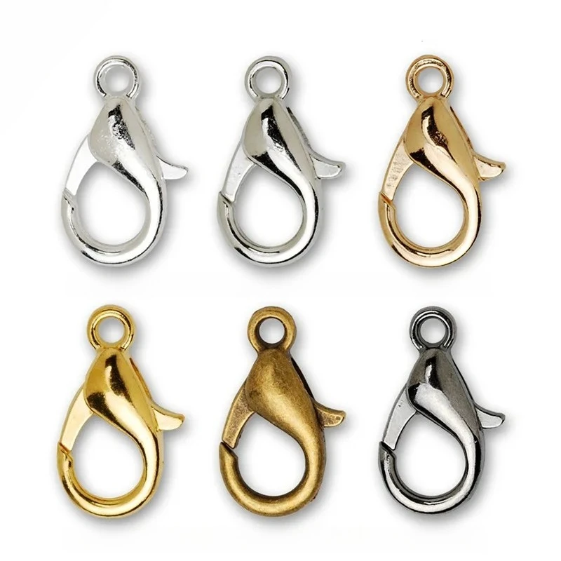

100pcs 14mm Zinc Alloy Lobster Clasps Durable Antirust Jewelry Connectors for Jewelry Making Supplies
