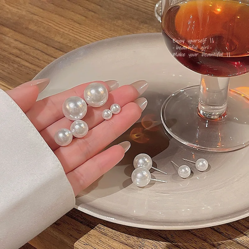 أقراط اللؤلؤ الموضة أقراط اللؤلؤ الخالدة S925 أقراط إبرة الفضة الحد الأدنى للمناسبات الرسمية هدايا للنساء #5