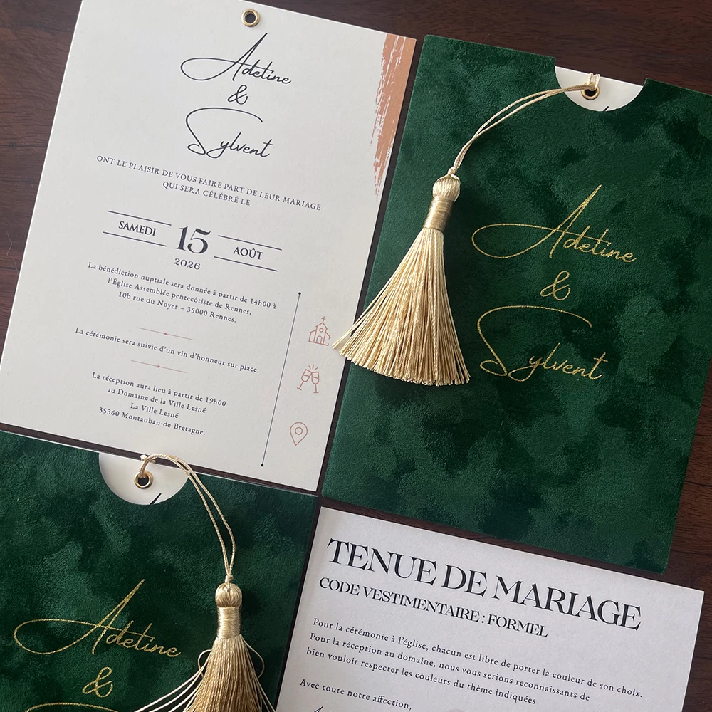 Factory Wholes Velvet Wedding Invitation Card Personalized business wedding ceremony birthday invitation card customization
