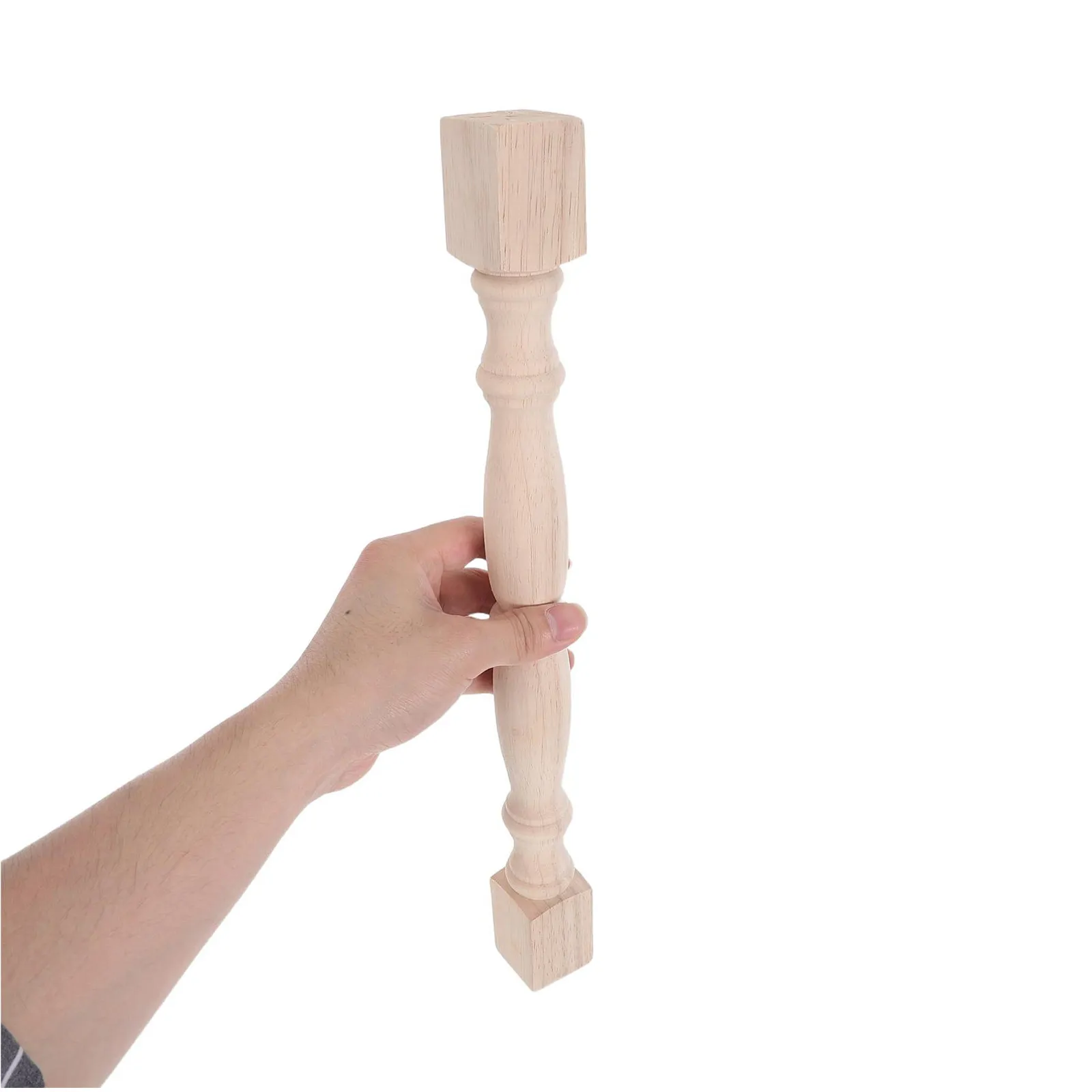 2 Pcs European Style Wood Carving Railing Posts Handrail Spindles for Home DIY Decor Projects Craft Balusters