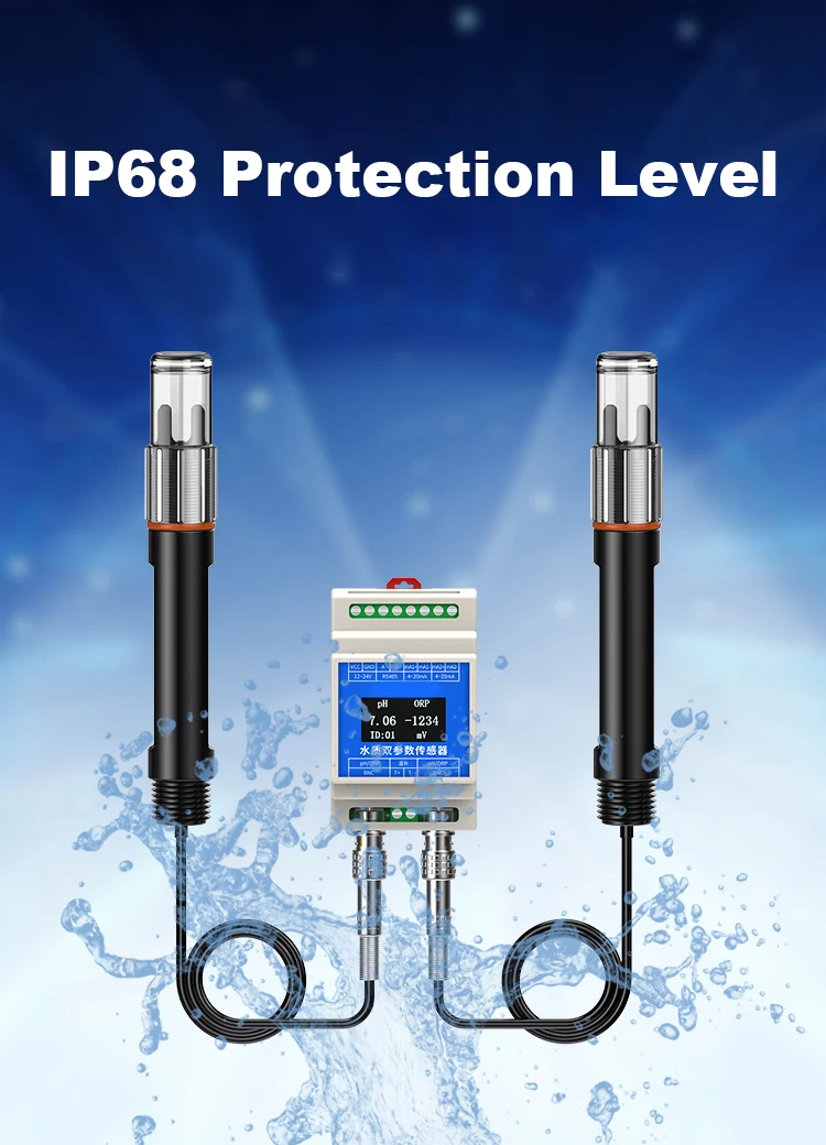 Test rapide industriel de qualité de l'eau 2 en 1, hydroponique, traitement des eaux usées, capteur PH ORP en ligne