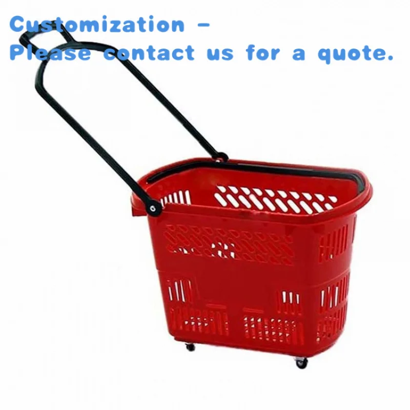 custom.Factory Custom Size Color Plastic 20 L Supermarket Shopping Basket Wheels