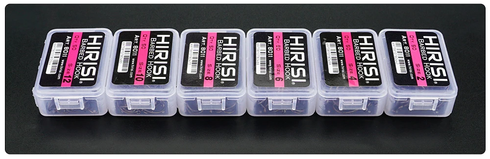 Hirisi 200 Stück Karpfenangelhaken Beschichtete Hochkarbon-Edelstahl Widerhaken-Set mit Original-Einzelhandelsverpackung 8011 – Detail 10