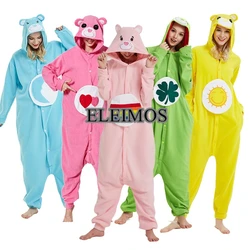 Animal Onesie Cartoon Bear Kigurumis Adult Women Men Pajama Sleep Overall Polar Fleece Cosplay Jumpsuit  Halloween Costumes