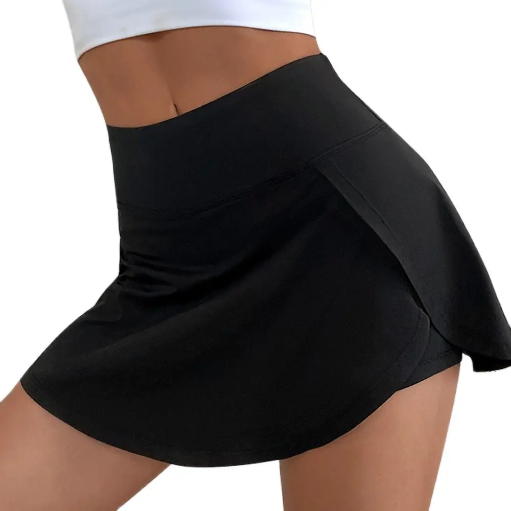 High Waist Sports Culottes Women Yoga Fitness Tennis Lining Anti Light Running Quick Drying Skirt Suitable for Running Yoga