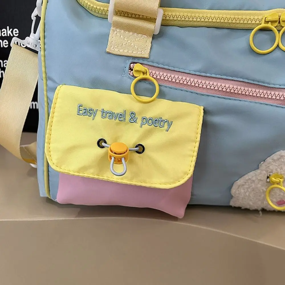 

Nylon Cartoon Travel Duffel Bag Portable Wet Dry Separation Travel Luggage Bag Crossbody Multi Pocket Gym Storage Bag