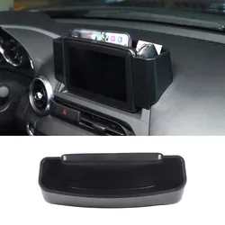 ABS 블랙 자동차 중앙 제어 내비게이션 화면, 마쓰다 MX-5 2016-2023 용, 후면 보관함, 휴대폰 트레이, 인테리어 액세서리
