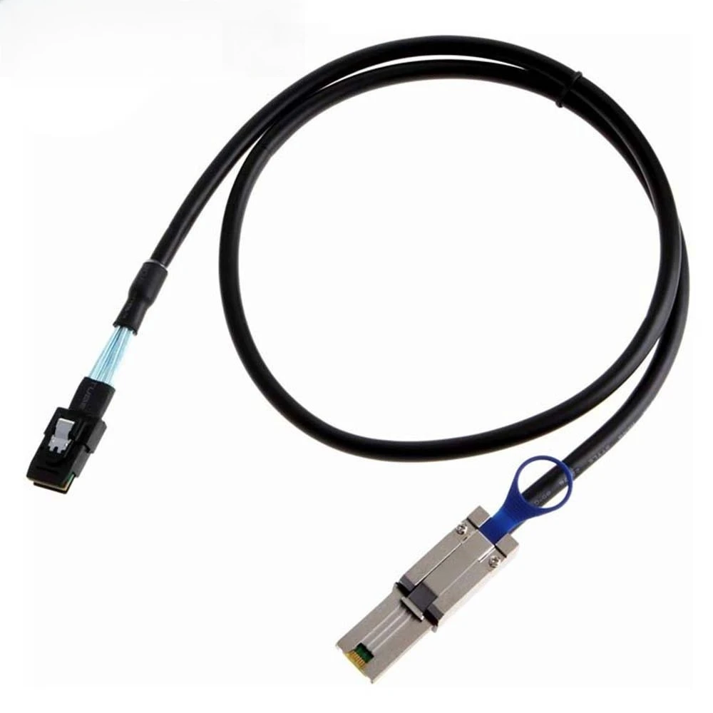 كابل HD MINI SAS SFF8087 كابل 180 درجة إلى SFF8088 يدعم كابل خادم عالي السرعة 6G متوفر في 0.5M 1M 2M وطول 3M