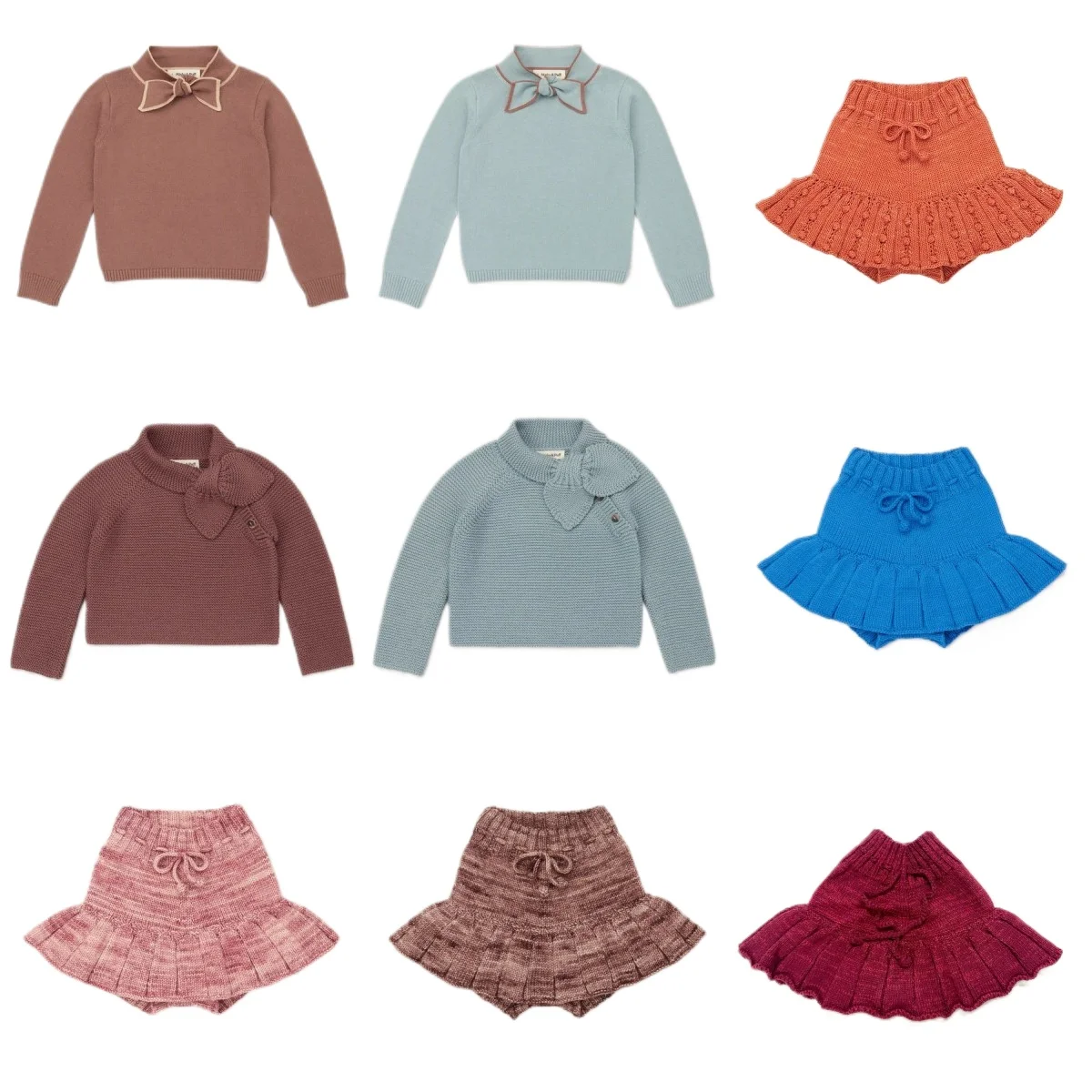 

25 Autumn New Knitted Sweaters Toddler Kids Girls Knitted Skirt Cute Bowknot Knitted Pullovers Children Outwear Clothing