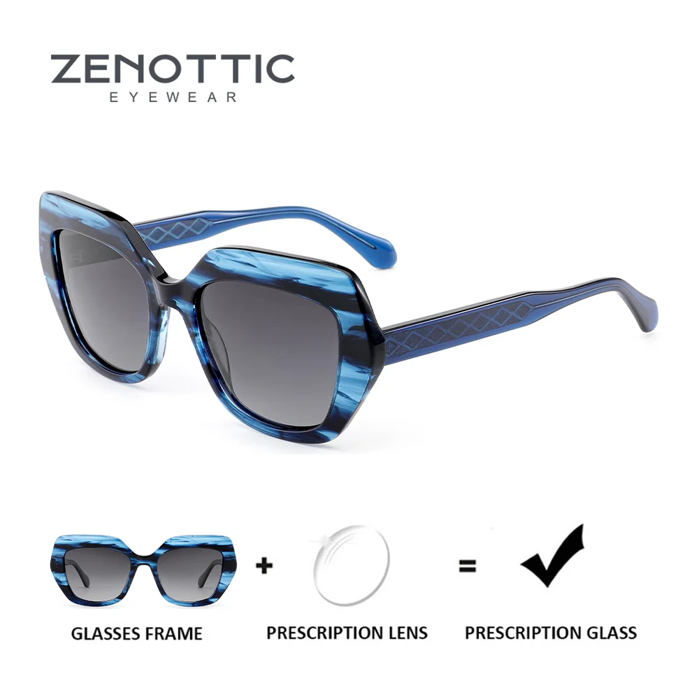 

ZENOTTIC модные ацетатные солнцезащитные очки по рецепту женские стильные многоугольные поляризационные корректирующие солнцезащитные очки UV400