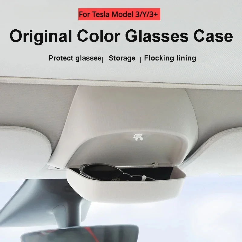 Car Glasses Box for Tesla Model 3/Y/3+ Original Design Sunglass Sun Visor Clip Card Storage Modely New Model3+ Highland 2024