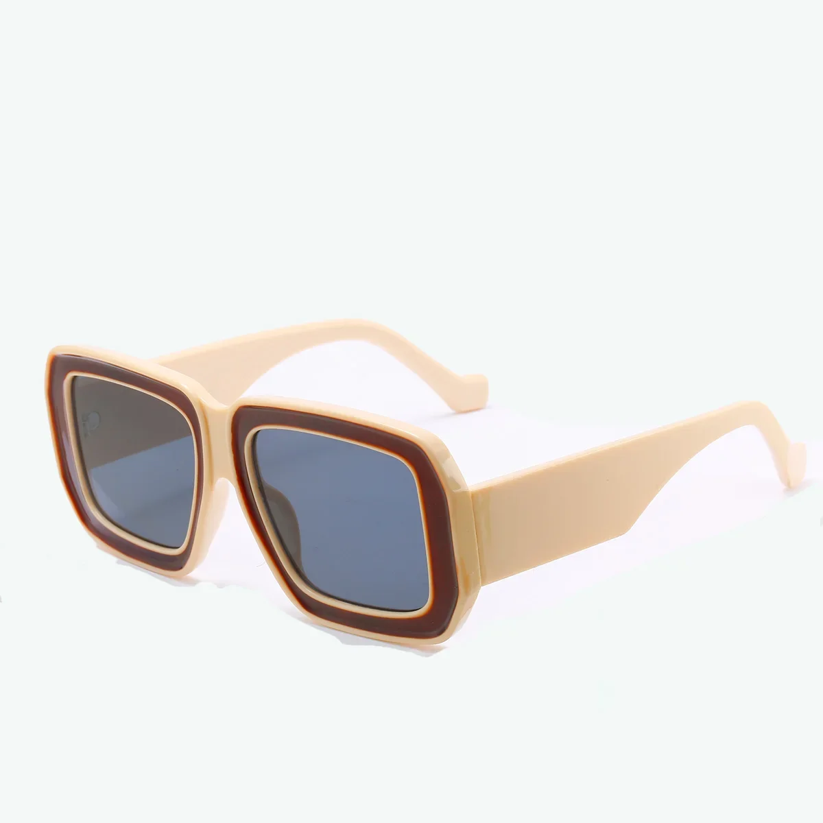 Vintage Men Women Big Sunglasses Men Square Shades Brand Designer Unisex Sun Glasses Black Lense Male Female Sunglasses UV400