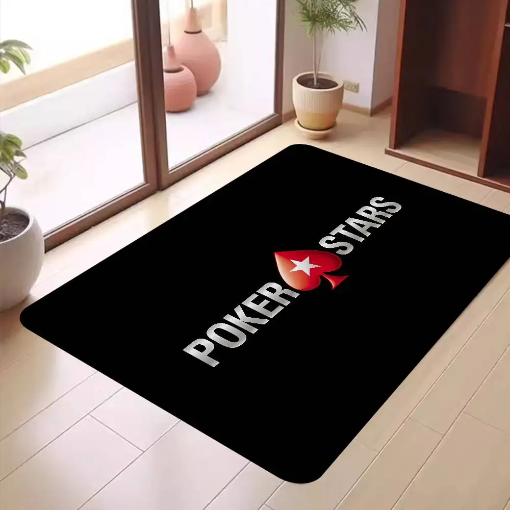 vintage game P-Poker S-Stars Floor Mat Rectangle Anti-slip Home Soft Badmat Front Door Indoor Outdoor Mat Hotel Decor Mat