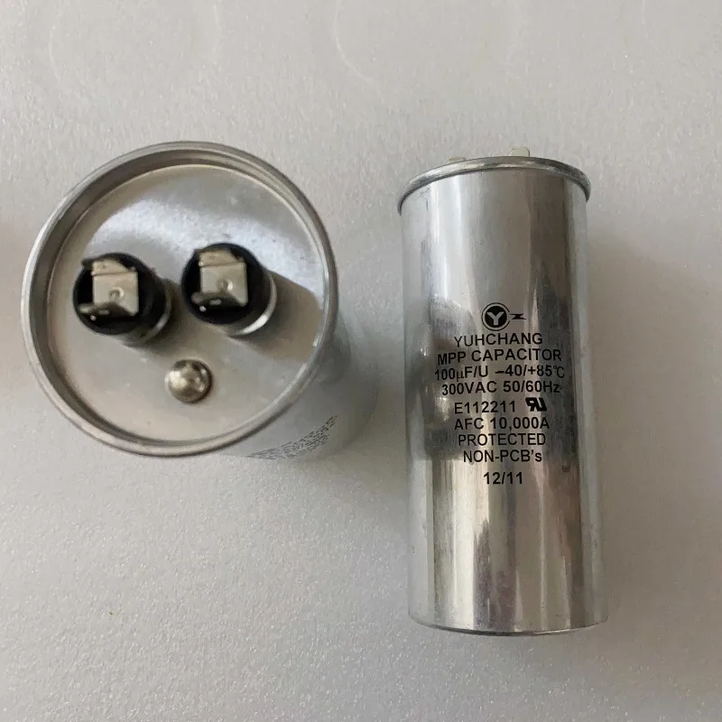 Taiwan, Shilin SH WMF 100UF 300V.AC  air conditioner, motor, starting capacitor diameter 57x125