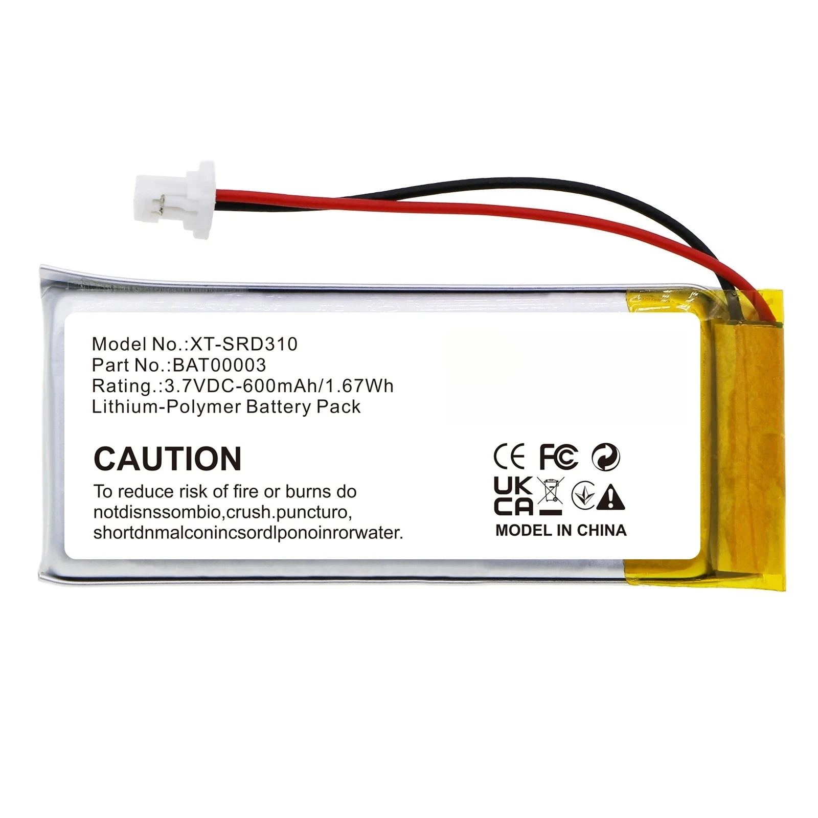 600mAh Wireless Headset Battery BAT00003 for Cardo Q1, Scala Rider Q3, Rider FM, Rider SOLO 3.7V