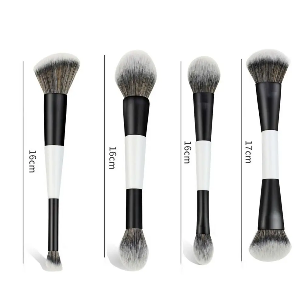 Brocha facial de contorno F4 de doble punta, cosmética multiusos, belleza, sombra de ojos, corrector, brocha para colorete en polvo de alta cobertura