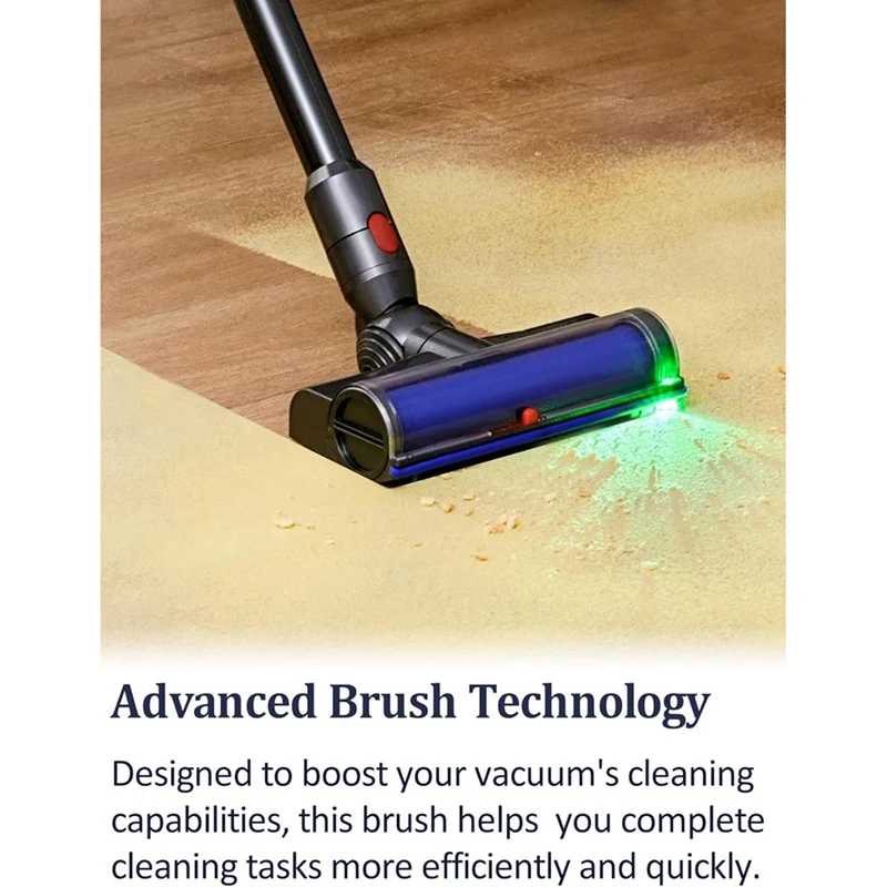 Abud-cabeça turbina piso ferramenta acessórios de vácuo com detecção de poeira para dyson v7 v8 v10 v11 v15 ciclone aspiradores sem fio peças