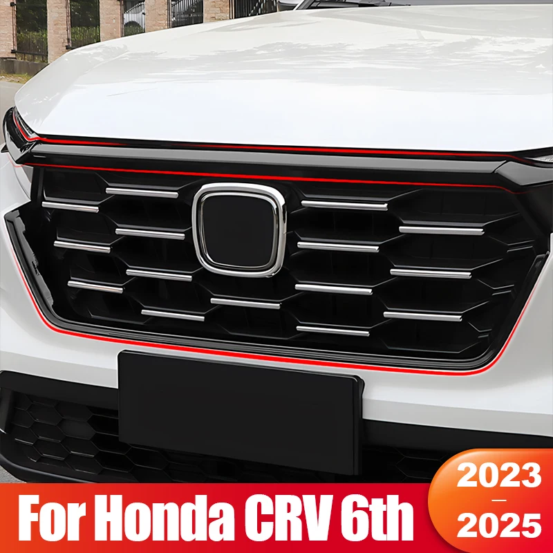 

Для Honda CR-V CRV 6-го поколения 2023 2024 2025 гибридные автомобильные гоночные грили, передняя решетка, декоративные полоски, внешние аксессуары