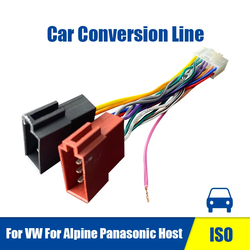 Accesorios para coche, arnés de cableado para coche, línea trasera de CD adecuada para modificación de Host Alpine Panasonic ISO para conversión Volkswagen