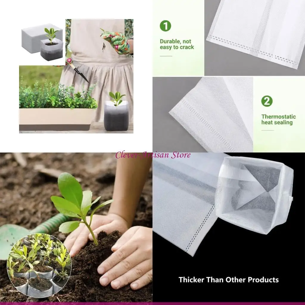 

E06B 100x Non-woven Fabric Bags Biodegradables Cultivation Growing Bags Seedling Planting Germination Cultivate Pots