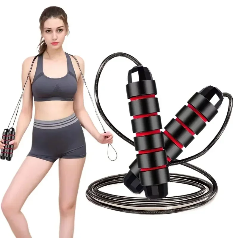 Neues Springseil aus Stahldraht, Springübung, verstellbar, Springen, Fitness, Workout, Training, Heimsportausrüstung, verwicklungsfrei