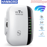 Hannord 300Mbps Wireless WiFi Repeater WiFi Extender Amplifier Booster Router 802.11N WPS Long Range WiFi Repeater for PC