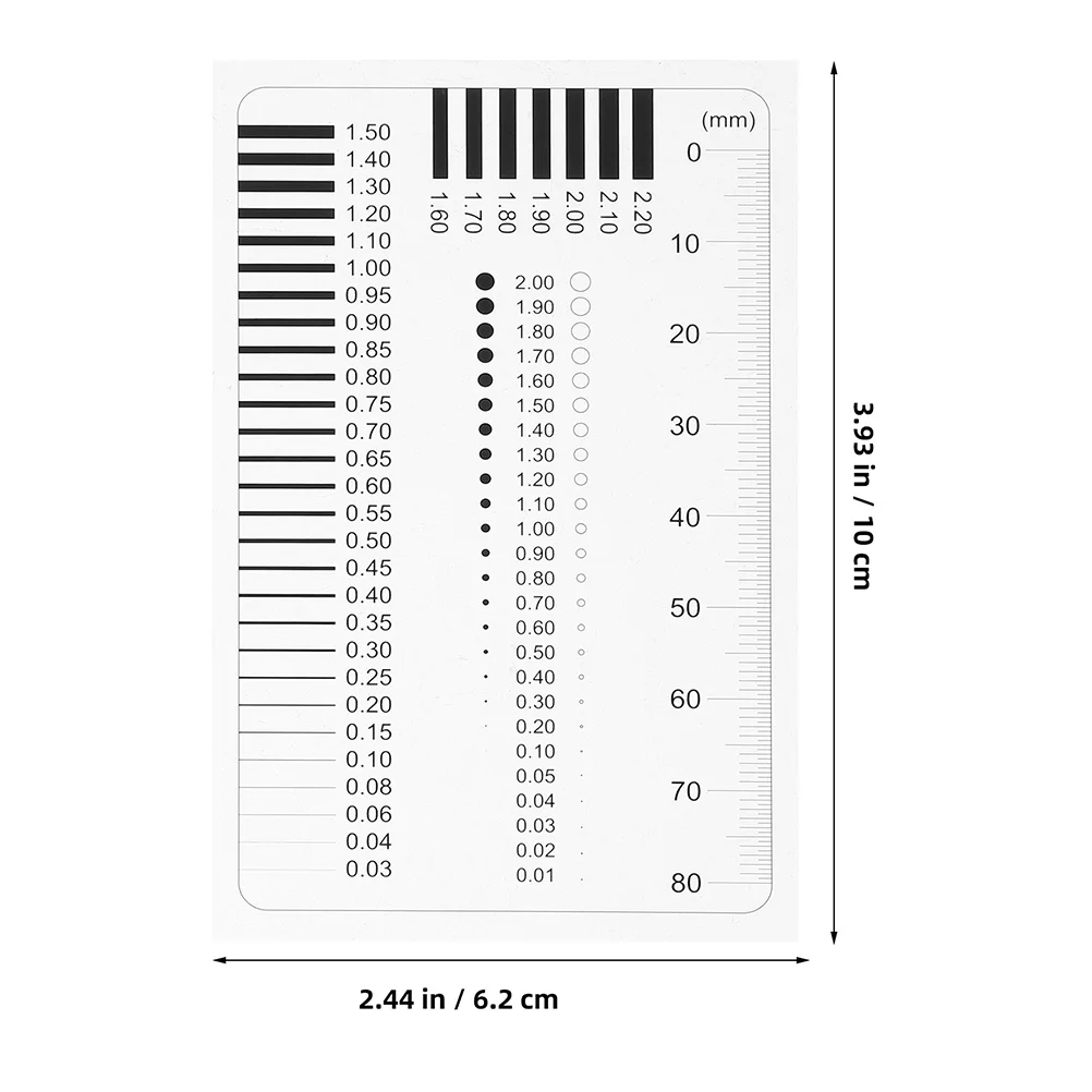 2 قطعة كشف الخلل البلاستيك قياس خط شفاف عرض قياس حاكم عالية الدقة عيب أداة تقدير الصفر الكراك #6