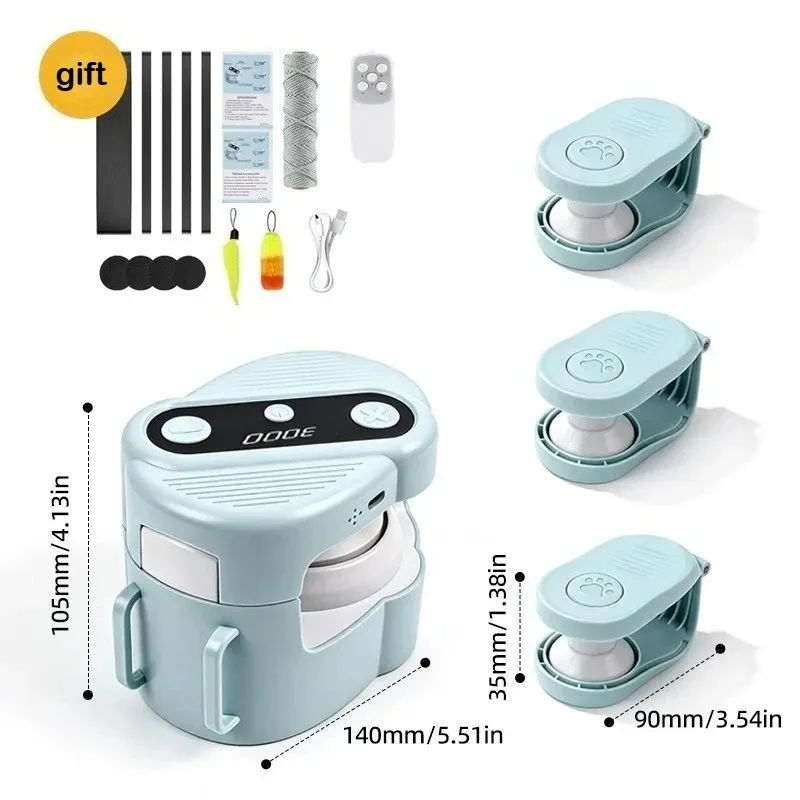 【New】Automatic Chaser Toy Remote Control Adjustable Speed with Bird Sound 2 Fixing Methods Interactive Pet Teaser for Indoor