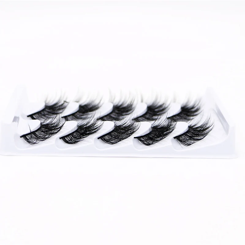 5 paia 3D Natural Thick False ciglia finte Eye 3D ciglia finte Eyeliner Sticker per la vita quotidiana