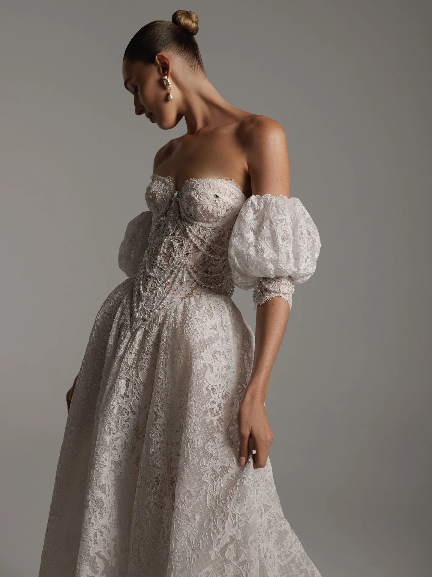 

Lace Wedding Dress A line Dresses Mangas Desmontables Novia Vestido De Novia Princesa Minimalista Elegante White Bridal Bespoke