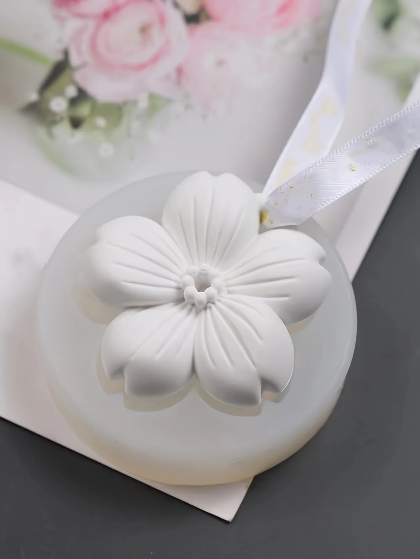 Kirschblüten-DIY-Aromatherapie-Form, Gipsmaterialien, Auto-Lufterfrischer, Kleiderschrank-Wachsplatten, Kirschblüten-Silikonformen – Detail 5