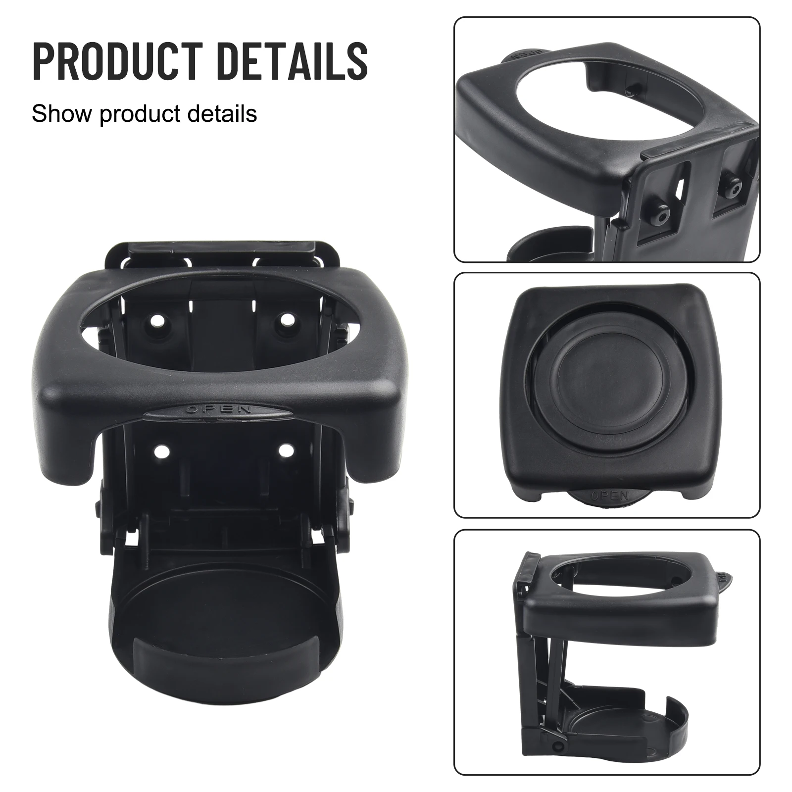Folding Drink Holder for Car Air Conditioning Vent Mount Works with Bottles Cans and Standard Beverage Containers