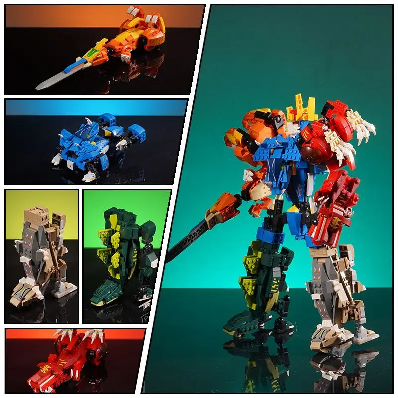 Blocs de construction de Robot de Transformation 6 en 1, jouets, figurine de dieu de la guerre Arthur, Surprises d'anniversaire pour enfants, cadeaux de collection pour petit ami