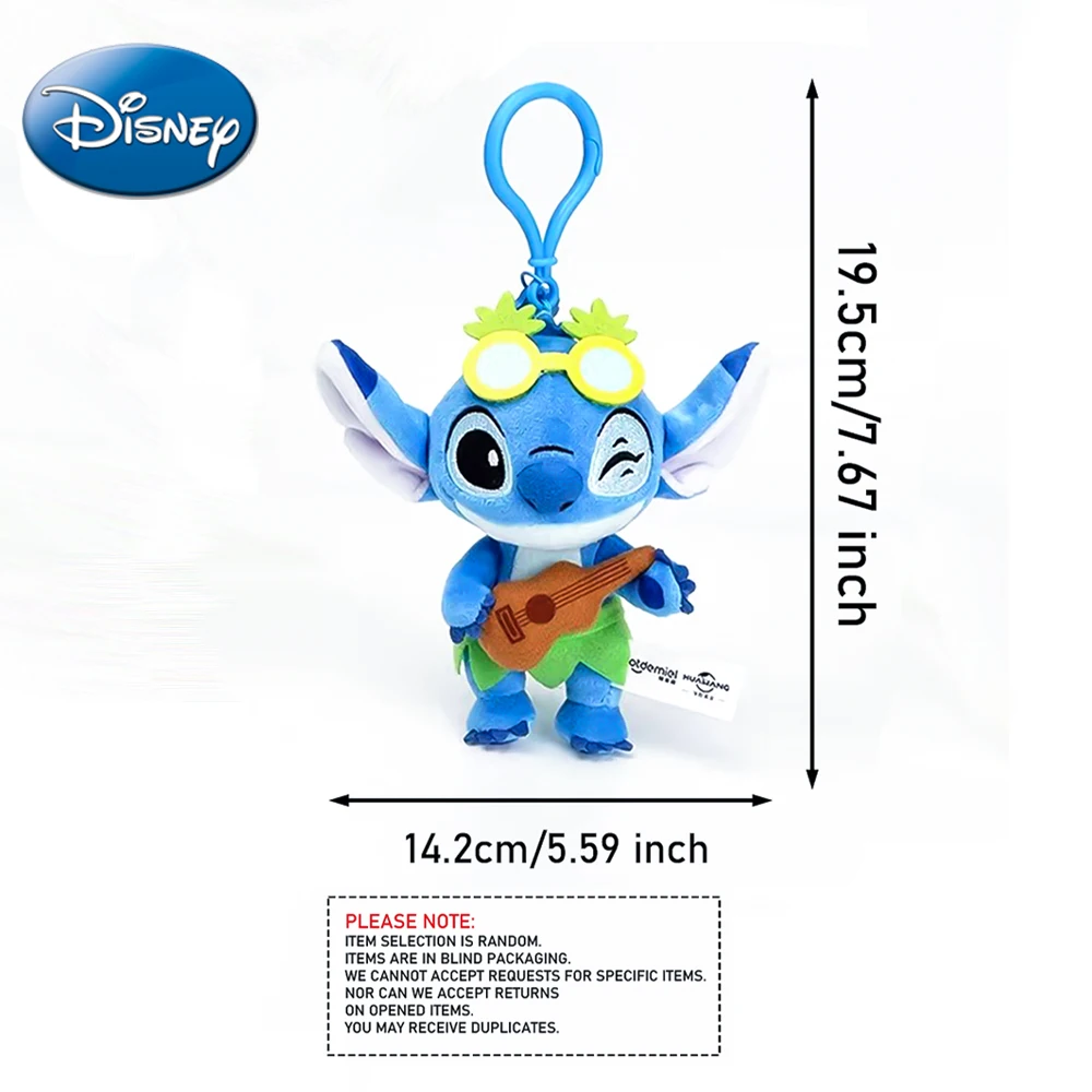 LLavero de caja ciega aleatoria suave de Disney Stitch, colgante bonito de la serie Hawaiana de piña para mochila escolar, teléfono, regalo bonito para seguidores, 1 ud.