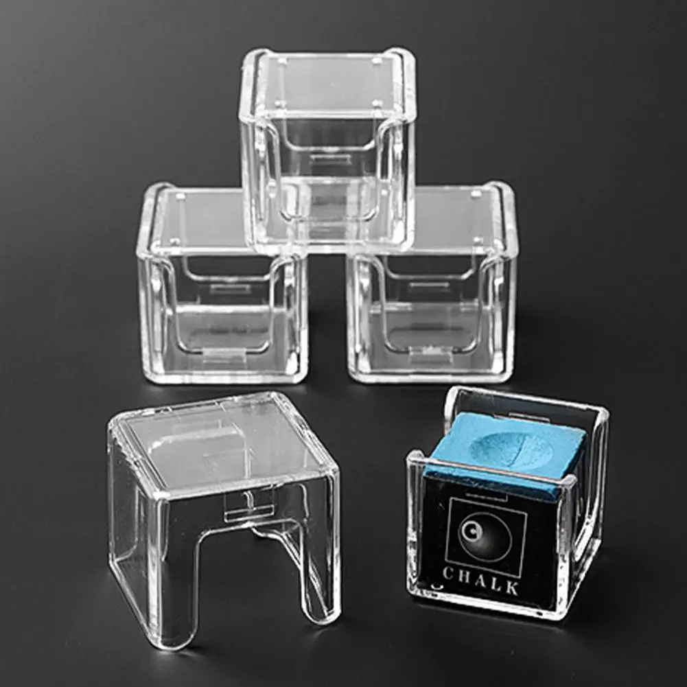 1PC Transparent Acrylic Chalk Protection Box Anti-Fouling Moisture-Proof Single Two Chocolate Powder Storage Billiards Supplies