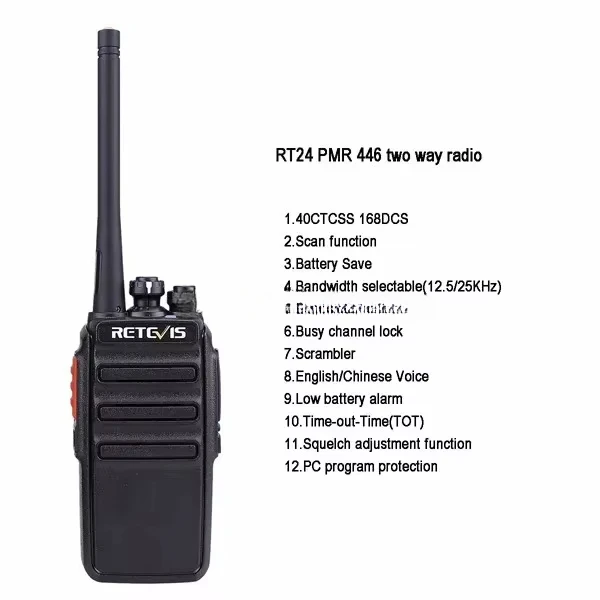 

6PACK Retevis RT24 PMR446 Walkie Talkie License-Free Long Range 16Channel VOX Handheld Two Way Radio with 6-way Rapid Charger