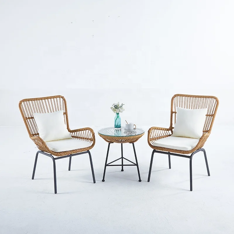 

*Balcony Natural Garden Bamboo Chairs Cafe Garden Use Set Rattan Chair