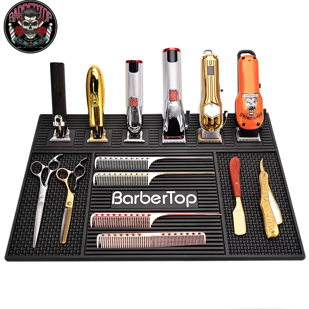 

Barber Soft Silicone Magnetic Tray Hairdressing Antiskid Waterproof Flexible Rubber Storage Mat Salon Clippers Scissors Tools