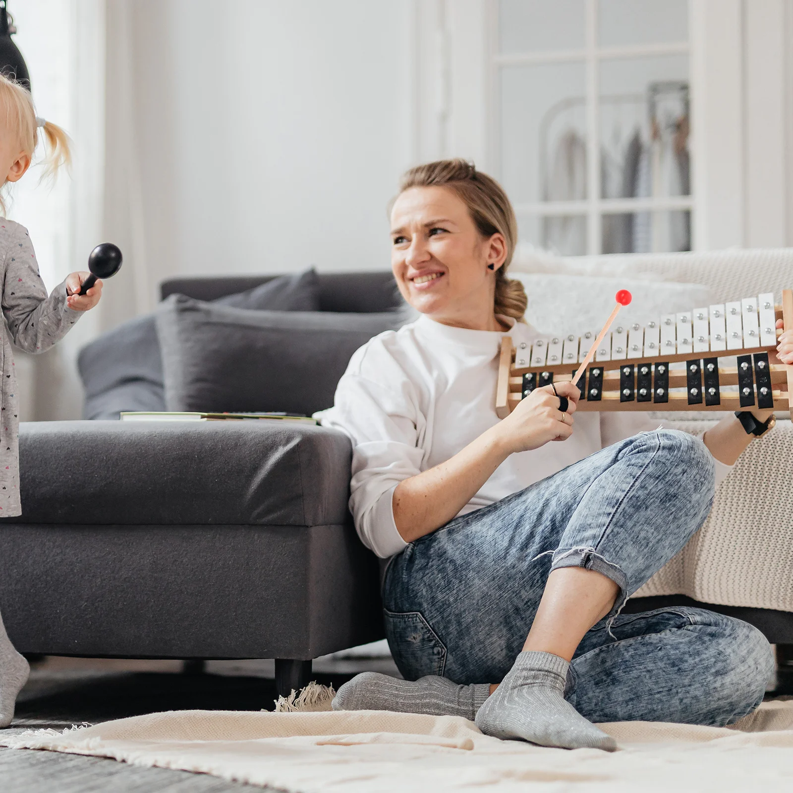 

2 Pairs Hand Drum Percussion Sticks Instrument Accessories Mallets for Xylophone Marimba